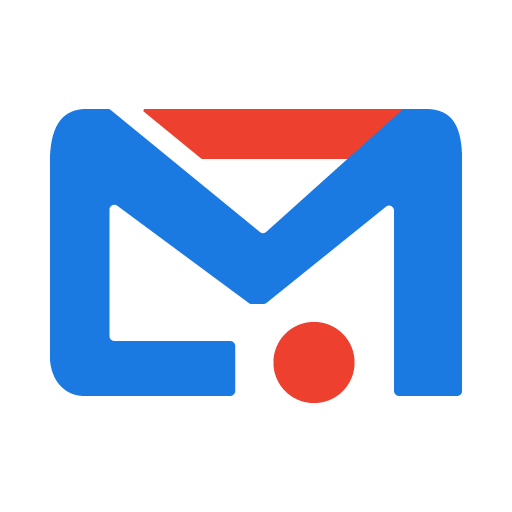 A logo featuring a stylized blue and red envelope. The blue forms an M shape resembling mail, while the red accent forms the flap of the envelope.